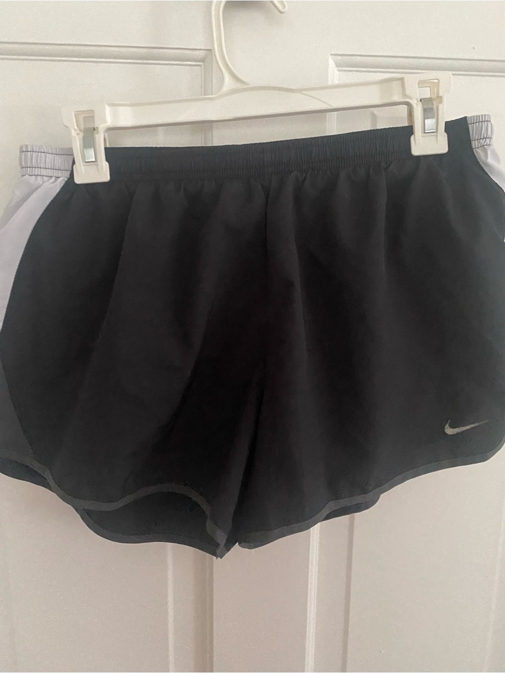 Nike Black Athletic Running Shorts with White Side Panels